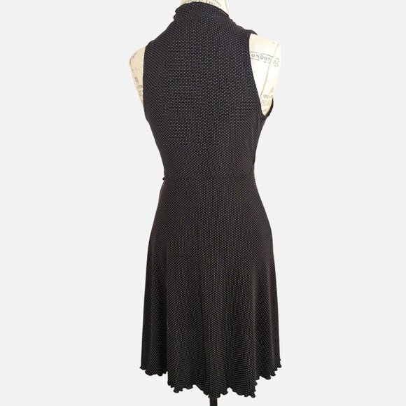 Y2K Vintage Jonathan Martin Black and White Polka Dot Wrap Dress - Size 7 - Picture 3 of 7